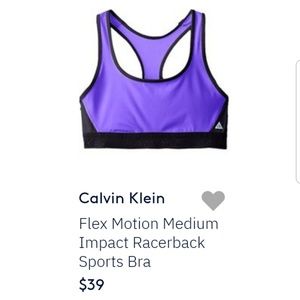 CK Flex Motion Racerback Sports Bra